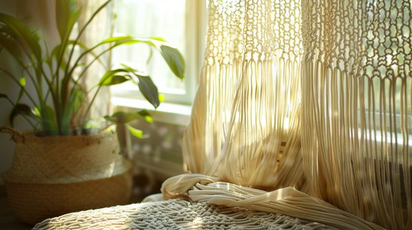 Découvrez l'élégance des rideaux en macramé bohème